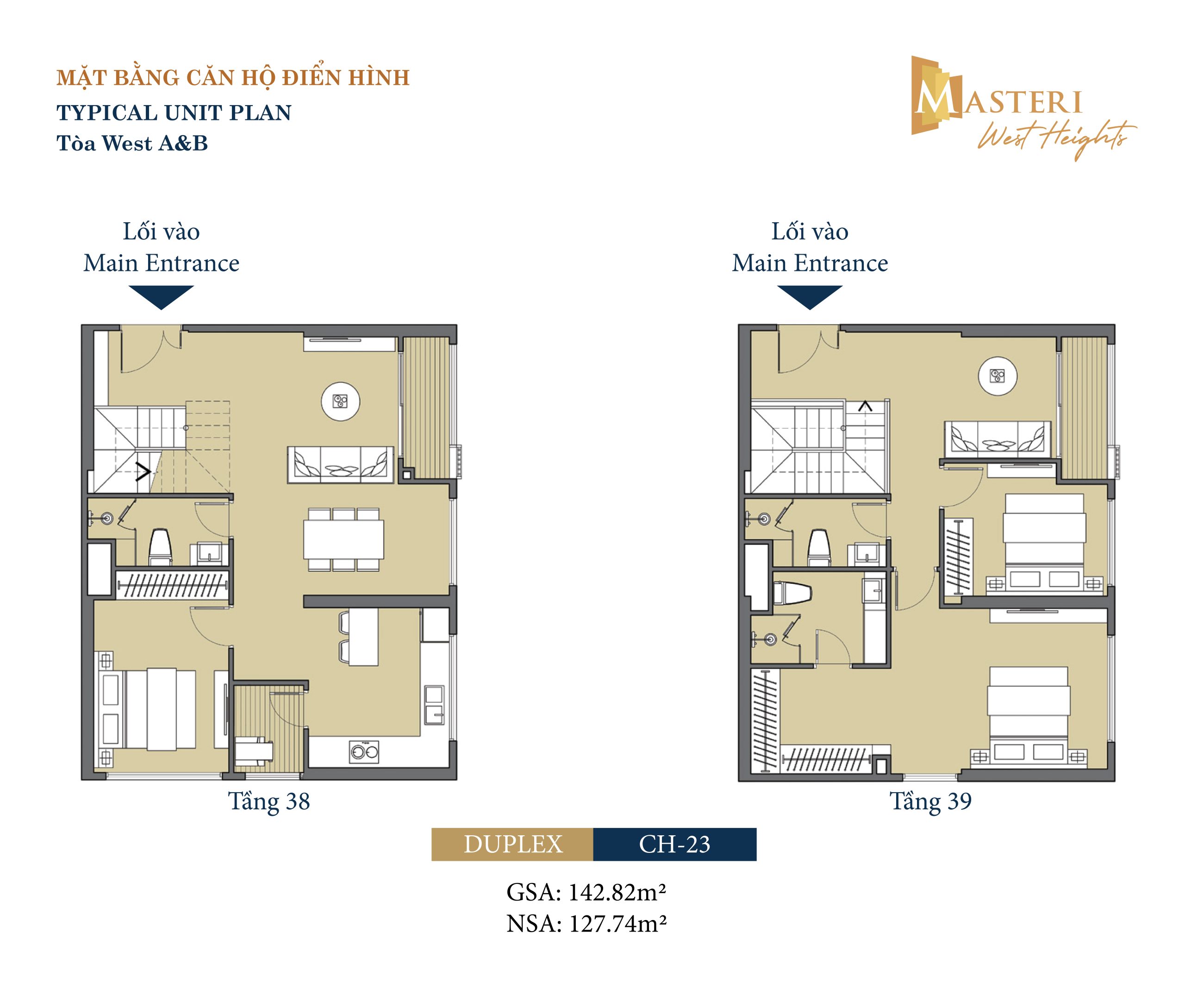 Căn hộ duplex tòa West A&B